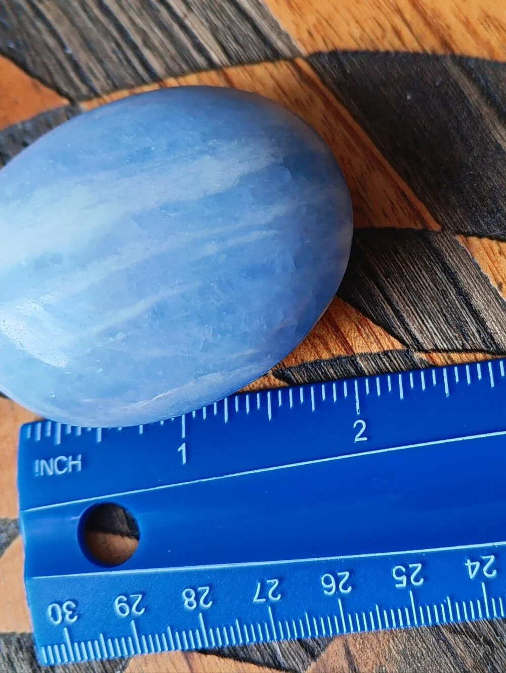 Blue Calcite Crystal Palm Stone